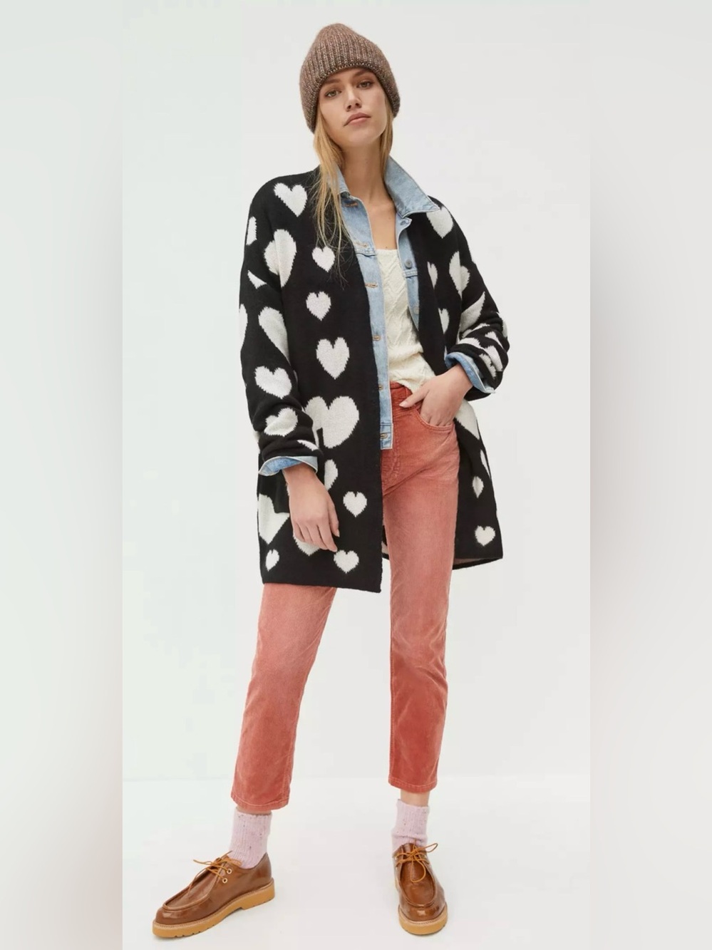 Anthropologie Maeve Halley Hearts Cardigan